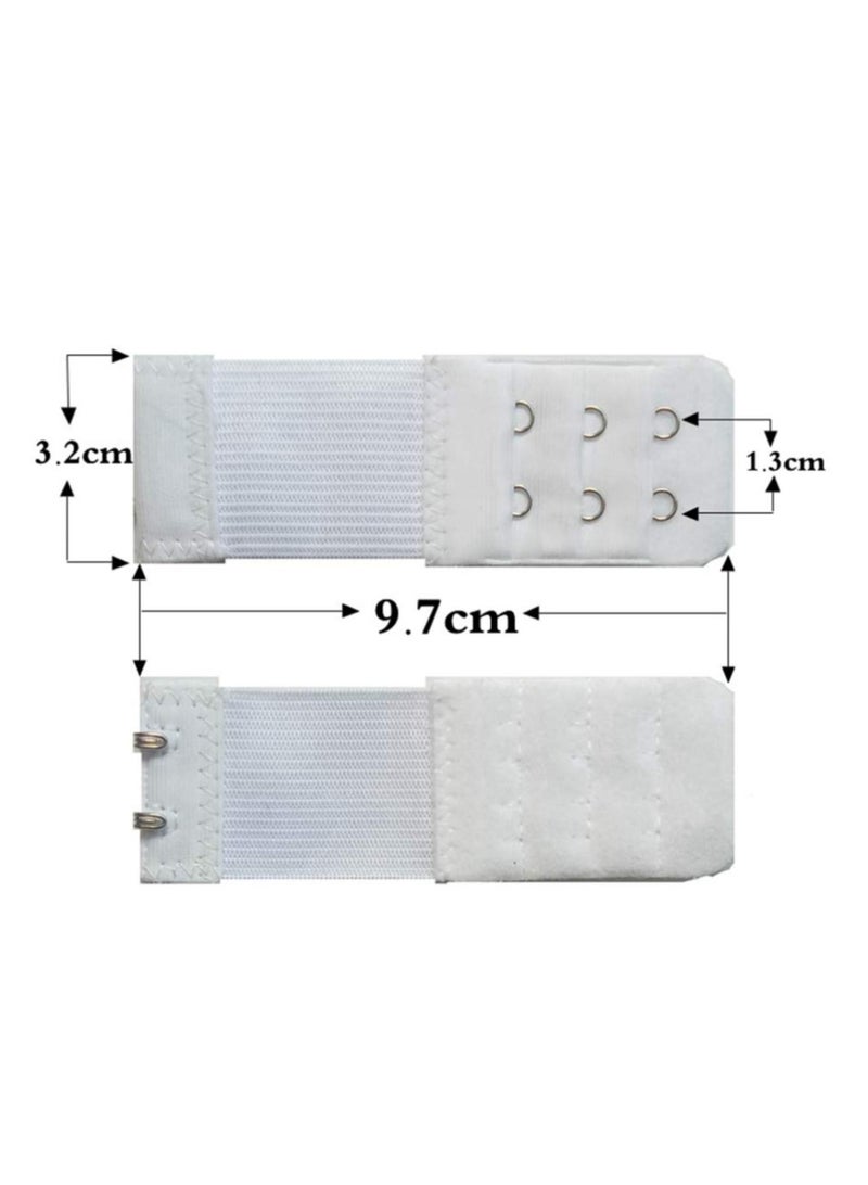TLAXCA Women Bra Extenders Elastic Bra Strap Extenders 3 Rows 6pcs， 2and3 Hooks for Female Ladies Black Apricot White  - Image 2