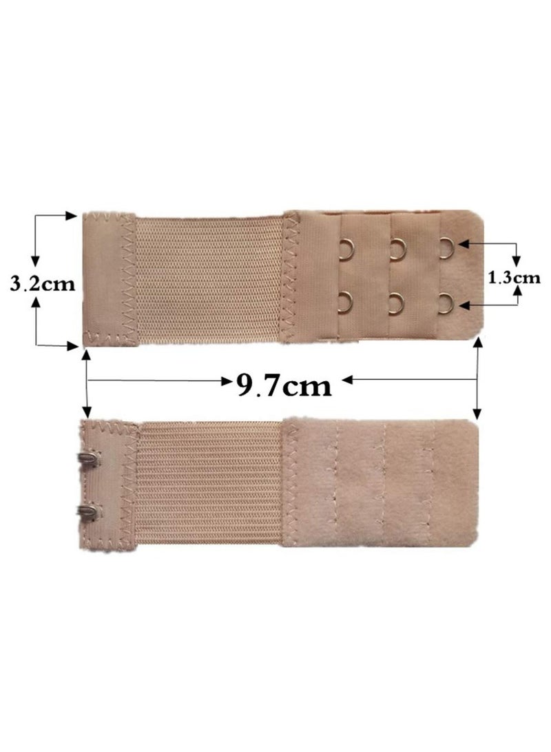 TLAXCA Women Bra Extenders Elastic Bra Strap Extenders 3 Rows 6pcs， 2and3 Hooks for Female Ladies Black Apricot White  - Image 4