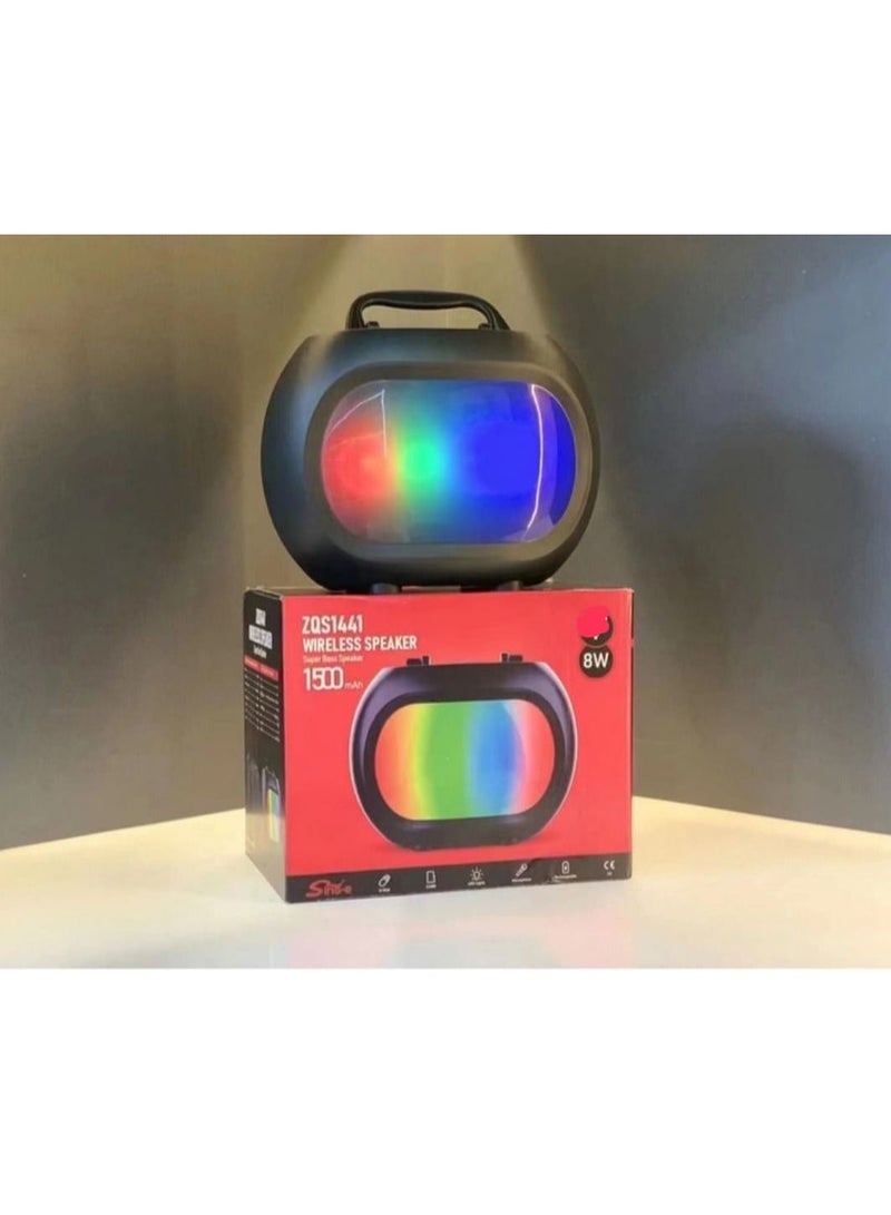 ZQS1441 وصل حديثًا مكبر صوت لاسلكي 4 بوصة مكبر صوت صغير صغير لطيف TWS مضخم صوت مع أضواء مبهرة - Image 2