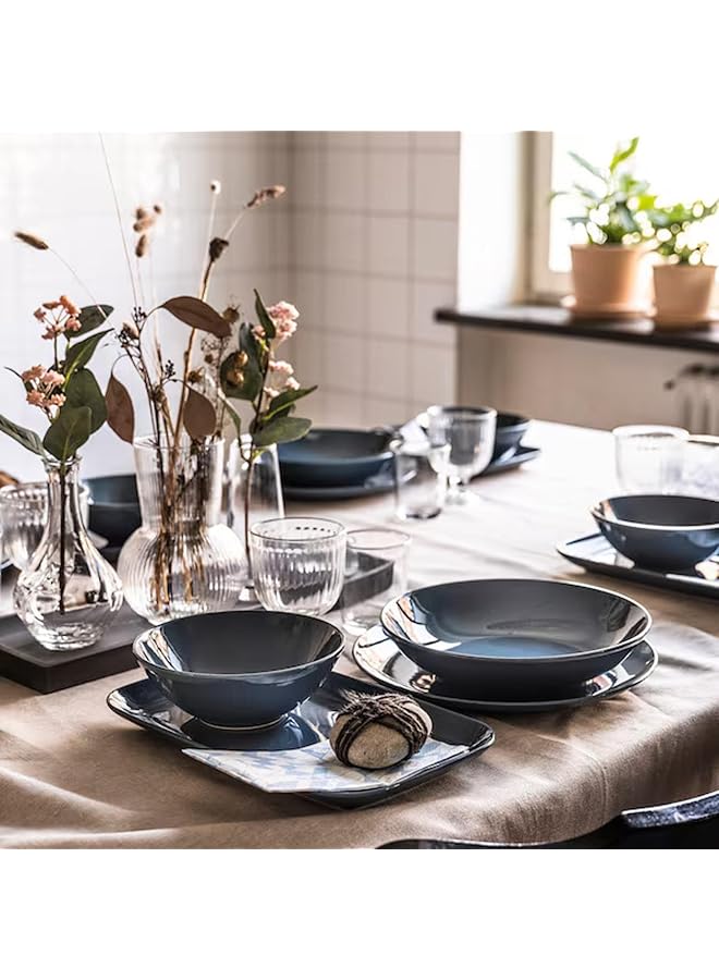 إيروريكس أطباق أنيقة لامعة باللون الفيروزي الداكن - طقم أطباق عشاء سيراميك مقاس 26 سم - أدوات مائدة عصرية أنيقة - متينة وآمنة للاستخدام في غسالة الأطباق - مجموعة من 4 أطباق لتناول الطعام اليومي أو المناسبات الخاصة - Image 4