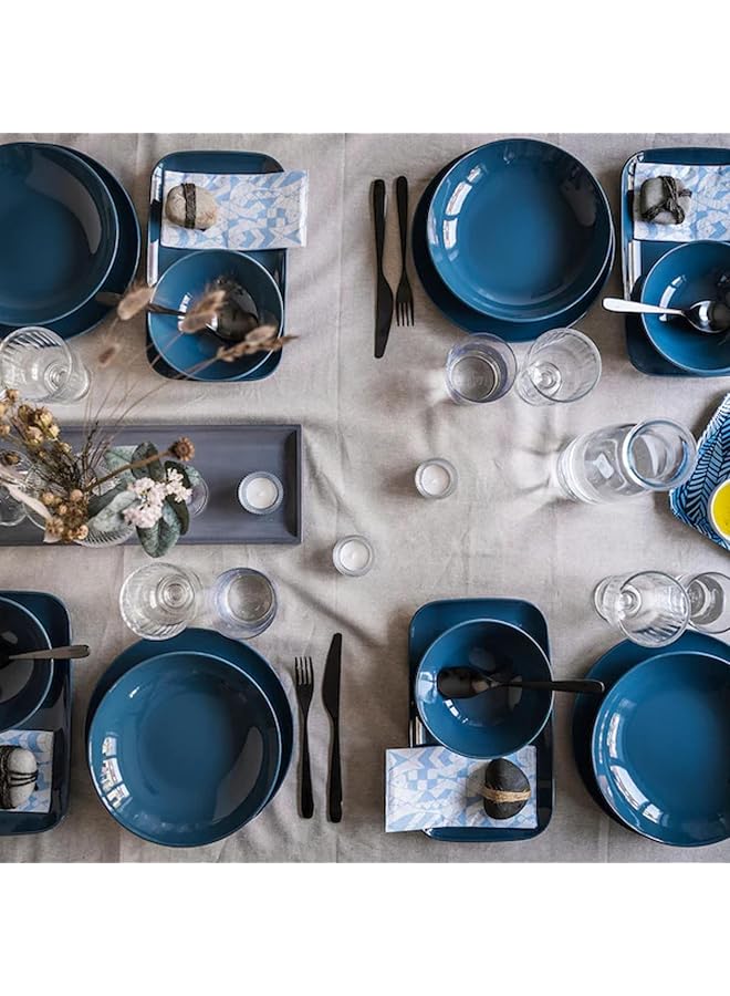 إيروريكس أطباق أنيقة لامعة باللون الفيروزي الداكن - طقم أطباق عشاء سيراميك مقاس 26 سم - أدوات مائدة عصرية أنيقة - متينة وآمنة للاستخدام في غسالة الأطباق - مجموعة من 4 أطباق لتناول الطعام اليومي أو المناسبات الخاصة - Image 5