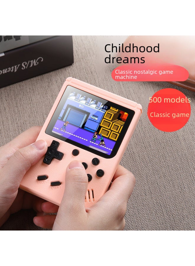 500-in-one Classic Mini Handheld Children Student Nostalgic Toy Hot Macaron Handheld Game Machine-Product Color:Singles Without Handle-Model:【Macaron Yellow】 500-in-one Game Machine - Image 2