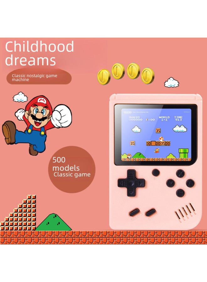500-in-one Classic Mini Handheld Children Student Nostalgic Toy Hot Macaron Handheld Game Machine-Product Color:Singles Without Handle-Model:【Macaron Yellow】 500-in-one Game Machine - Image 5