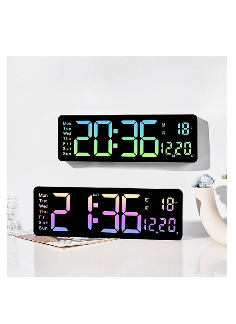 ARNOTEC - Digital Wall Clock Large Display, 16.2 Inch Large Wall Clocks, Modern LED Digital Clock with Remote Control for Living Room Decor, Automatic Brightness Dimmer Big Clock with Date Week Temperature - Image 1