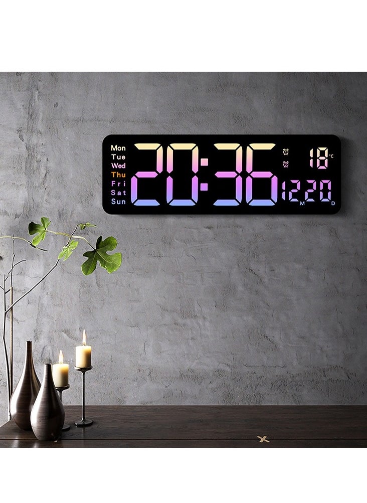 ARNOTEC - Digital Wall Clock Large Display, 16.2 Inch Large Wall Clocks, Modern LED Digital Clock with Remote Control for Living Room Decor, Automatic Brightness Dimmer Big Clock with Date Week Temperature - Image 1