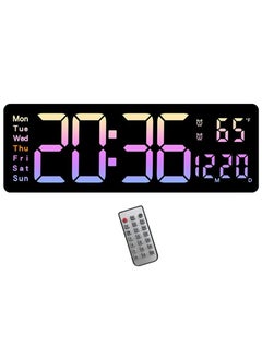 ARNOTEC Digital Wall Clock Large Display, 16.2 Inch Large Wall Clocks, Modern LED Digital Clock with Remote Control for Living Room Decor, Automatic Brightness Dimmer Big Clock with Date Week Temperature  - Image 2
