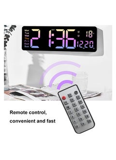 ARNOTEC Digital Wall Clock Large Display, 16.2 Inch Large Wall Clocks, Modern LED Digital Clock with Remote Control for Living Room Decor, Automatic Brightness Dimmer Big Clock with Date Week Temperature  - Image 4