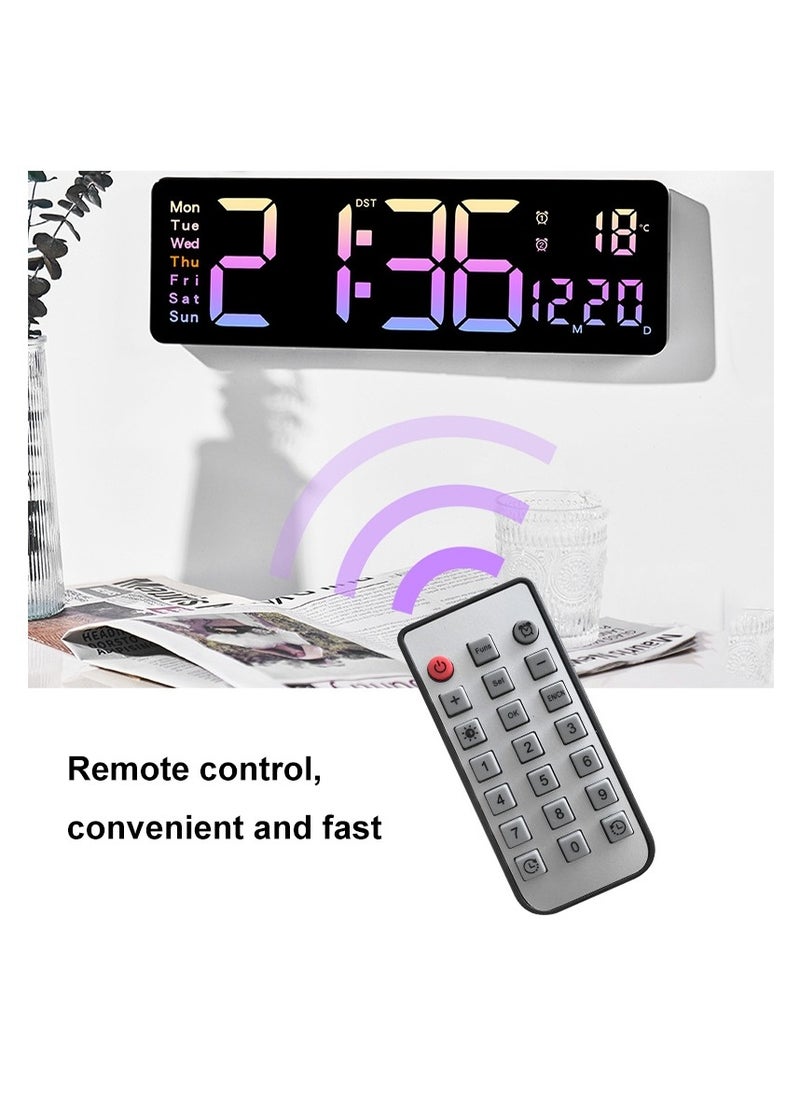 ARNOTEC - Digital Wall Clock Large Display, 16.2 Inch Large Wall Clocks, Modern LED Digital Clock with Remote Control for Living Room Decor, Automatic Brightness Dimmer Big Clock with Date Week Temperature - Image 1