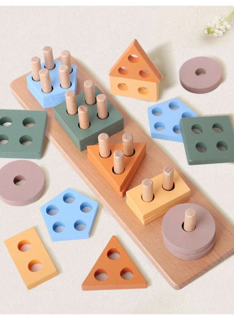 Wooden Geometric Shape Sorting Toy - Image 2