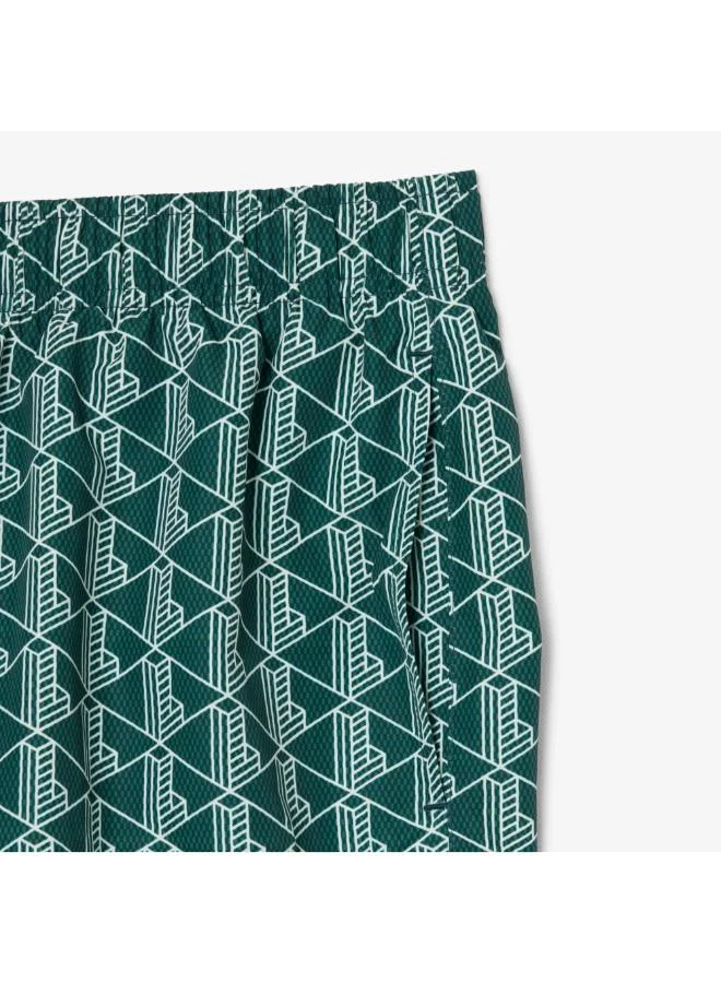 Lacoste  Monogram Print Swim Trunks for Men | Best Price UAE