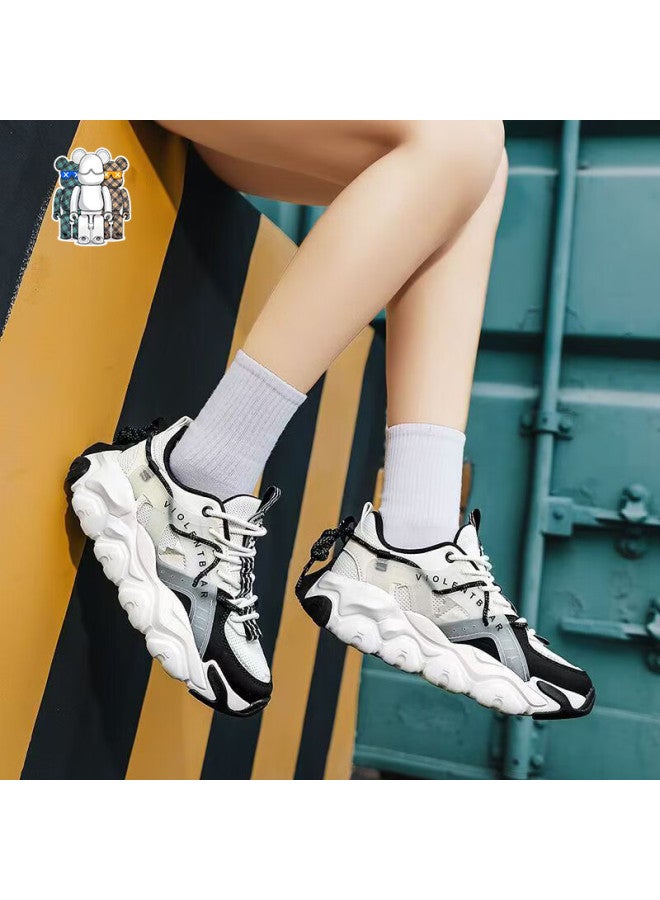 Violentbear Men's Sports Shoes Spring Summer Breathable Mesh Dad Sneakers Non-slip Couple Shoes Panda Color Size 36 - Image 5
