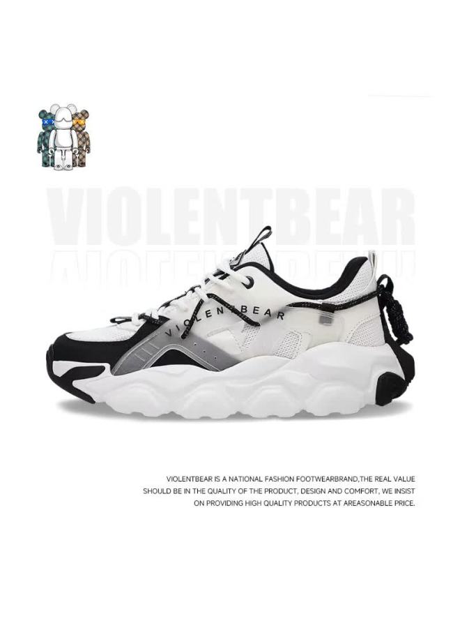 Violentbear Men's Sports Shoes Spring Summer Breathable Mesh Dad Sneakers Non-slip Couple Shoes Panda Color Size 36 - Image 1