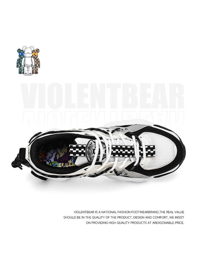 Violentbear Men's Sports Shoes Spring Summer Breathable Mesh Dad Sneakers Non-slip Couple Shoes Panda Color Size 36 - Image 3