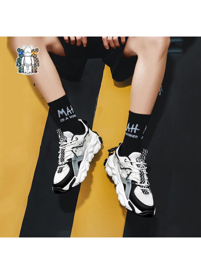 Violentbear Men's Sports Shoes Spring Summer Breathable Mesh Dad Sneakers Non-slip Couple Shoes Panda Color Size 36 - Image 4