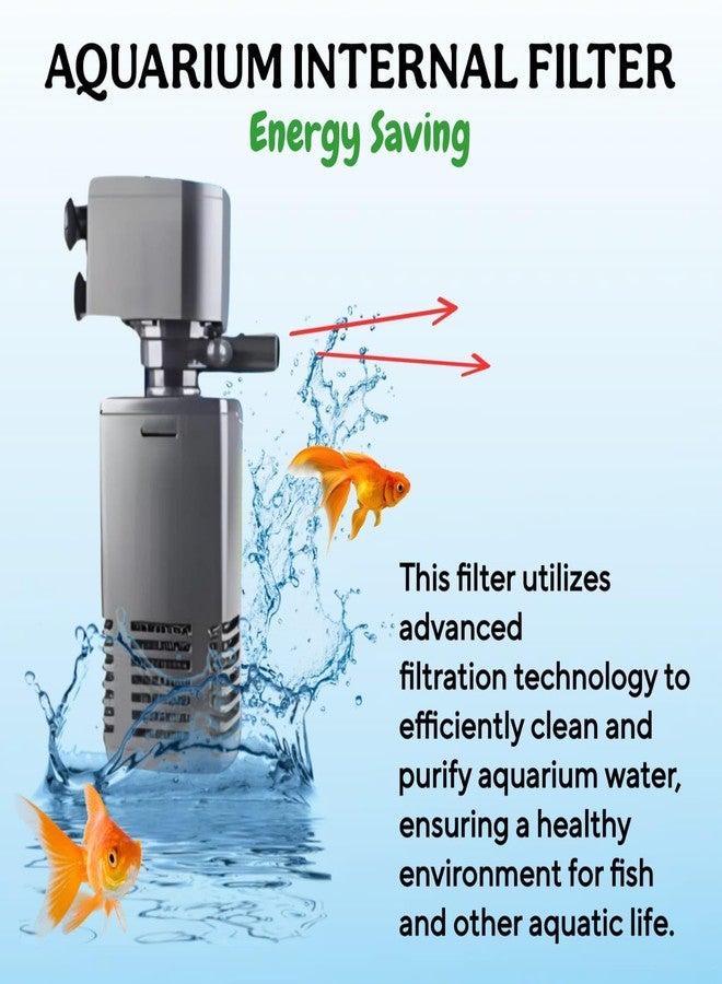 Rizopets Aquarium Fully Submersible Internal Filter - High Efficiency, Low Noise, Energy Saving Filter with Biochemical Sponge for Filtering, Water Pumping, and Oxygenation - Image 2