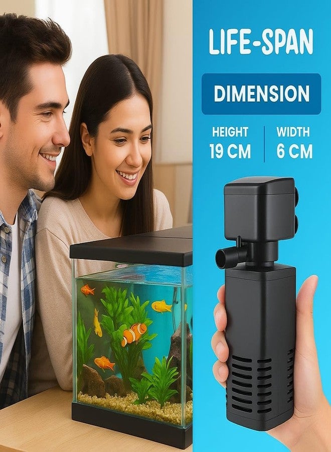 Rizopets Aquarium Fully Submersible Internal Filter - High Efficiency, Low Noise, Energy Saving Filter with Biochemical Sponge for Filtering, Water Pumping, and Oxygenation - Image 3