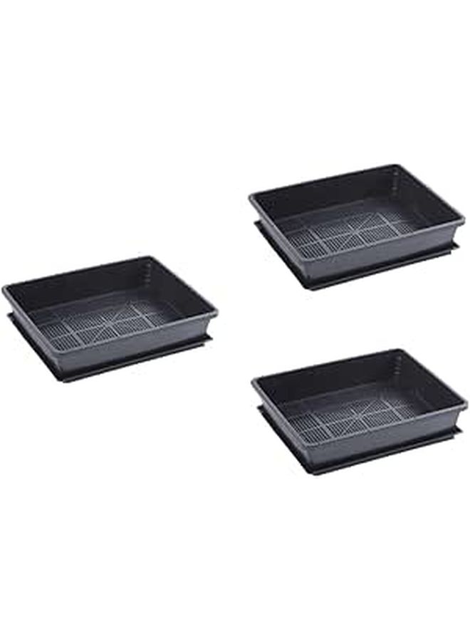 Thickened Plastic Nursery Pots And Trays Set For Seedling Propagation Black - Image 1
