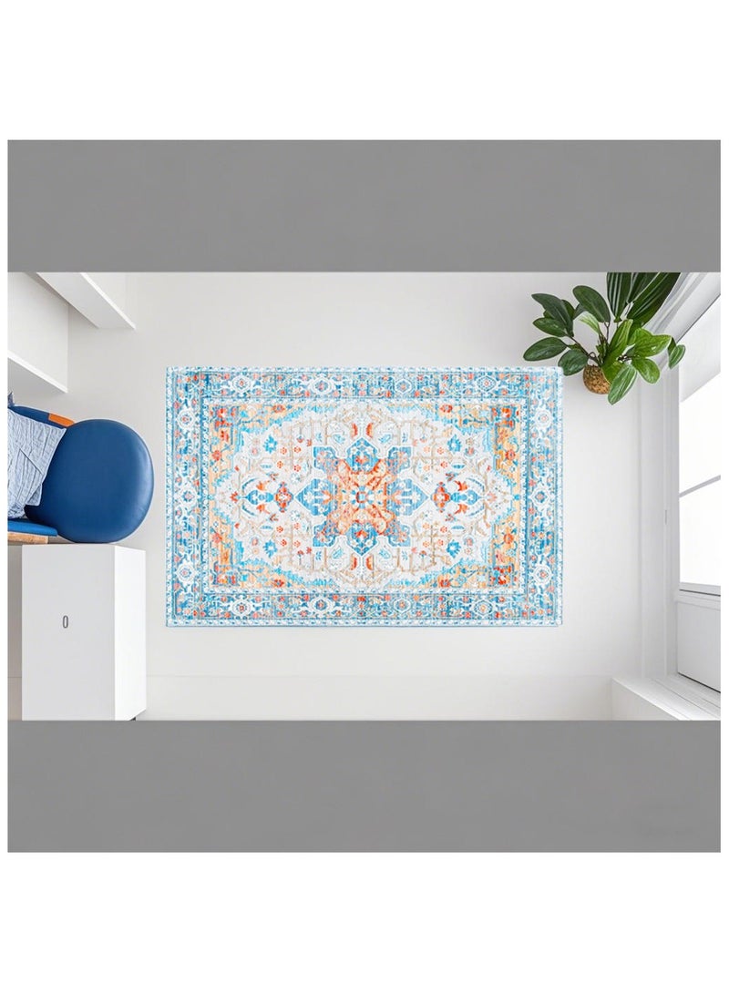 آنا سجادة غرفة المعيشة بتصميم فارسي عتيق 80*120 سم - ناعمة، قابلة للغسل، مضادة للانزلاق، مقاومة للبقع، سهلة الصيانة لغرفة النوم وصالة المعيشة - Image 2