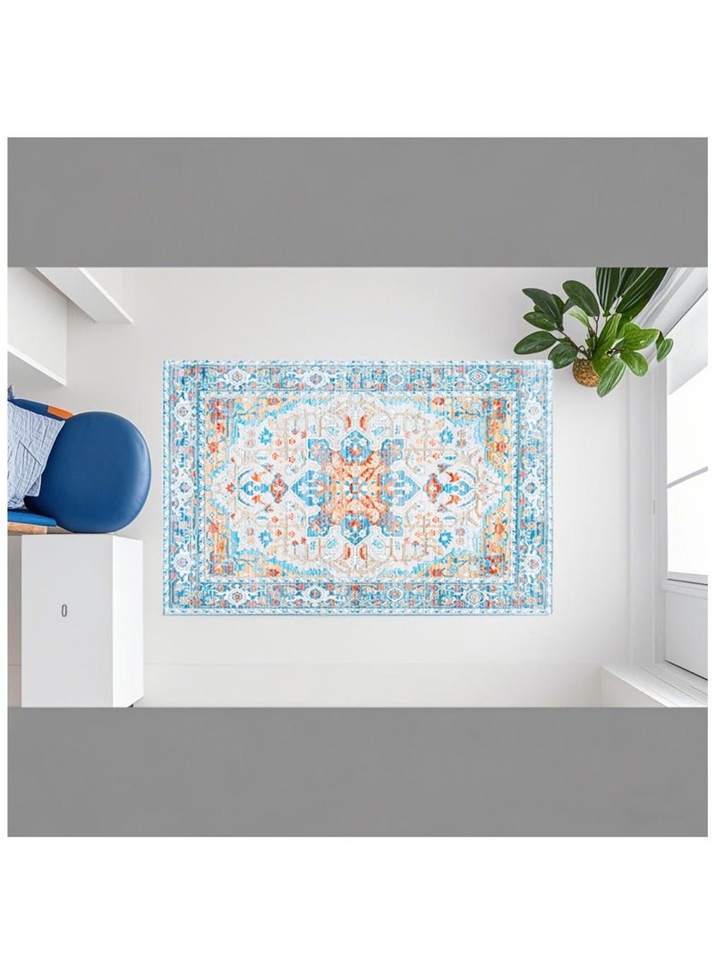 Anna 80*120cm Vintage Persian Style Living Room Carpet - Soft, Washable, Non-Slip, Stain Resistant, Easy to Maintain for Bedroom and Lounge - Image 2