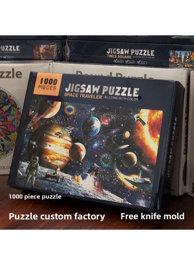 Direct Supply Love Sea Earth White Cardboard Puzzle 1000 Adult Decompression Toy Night Market Stall-Color:03-Earth - Image 3