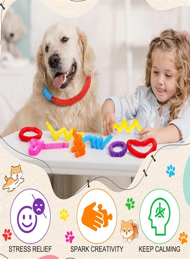 Skylety 16 Pack Paw Print Party Favors Paw Print Pop Tubes Sensory Toy for Kids Boys Girls Anxiety Colorful Pop Tubes Birthday Favors Classroom Rewards School Educational Learning Activity Supplies - Image 3