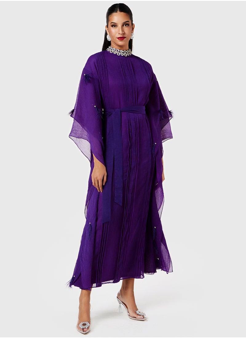 Threadz by Ajooni - Layered Sleeve Embellished Neck Kaftan - Image 1