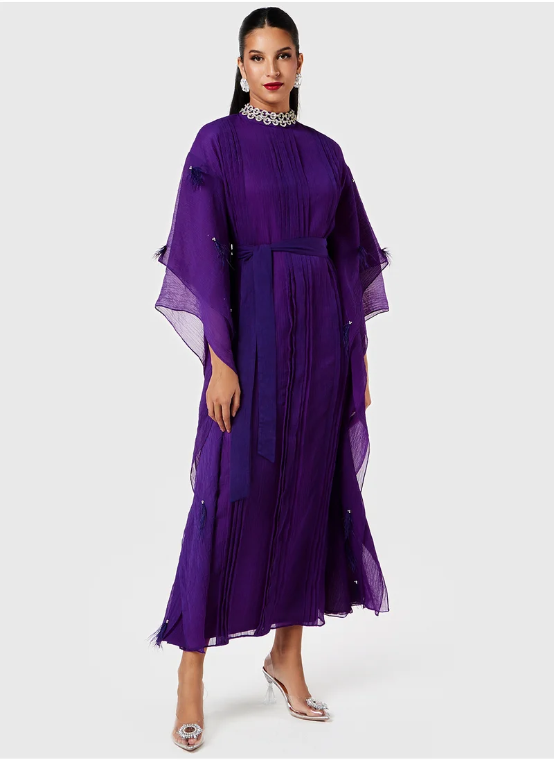 Threadz by Ajooni Layered Sleeve Embellished Neck Kaftan