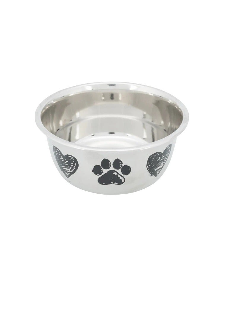 تريكسي وعاء تريكسي باو آند هارت ديزاين من الستانلس ستيل للكلاب - Image 2