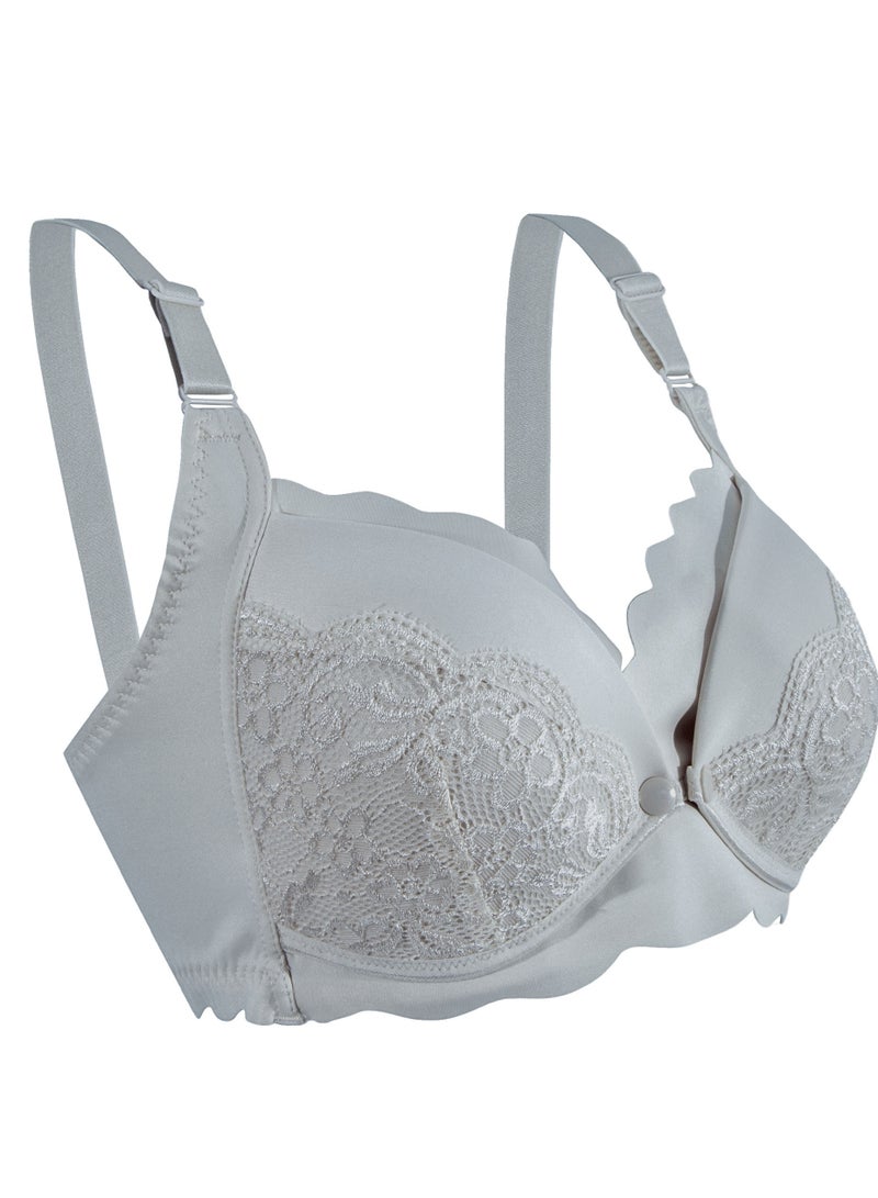 أوكوس حمالة صدر أنيقة للحمل والرضاعة بدون خياطة - رمادي فاتح - مقاس كبير - Image 2