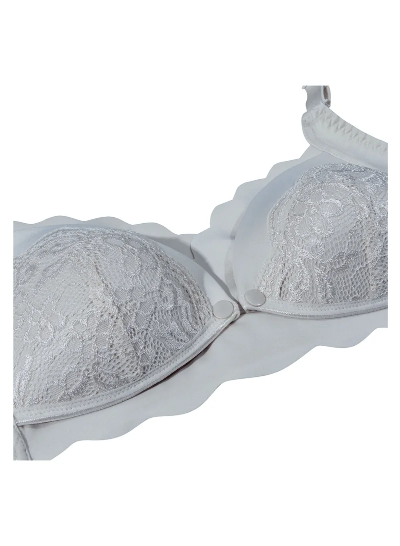 Okus Elegant Seamless Maternity And Nursing Bra - Light Grey - X Large