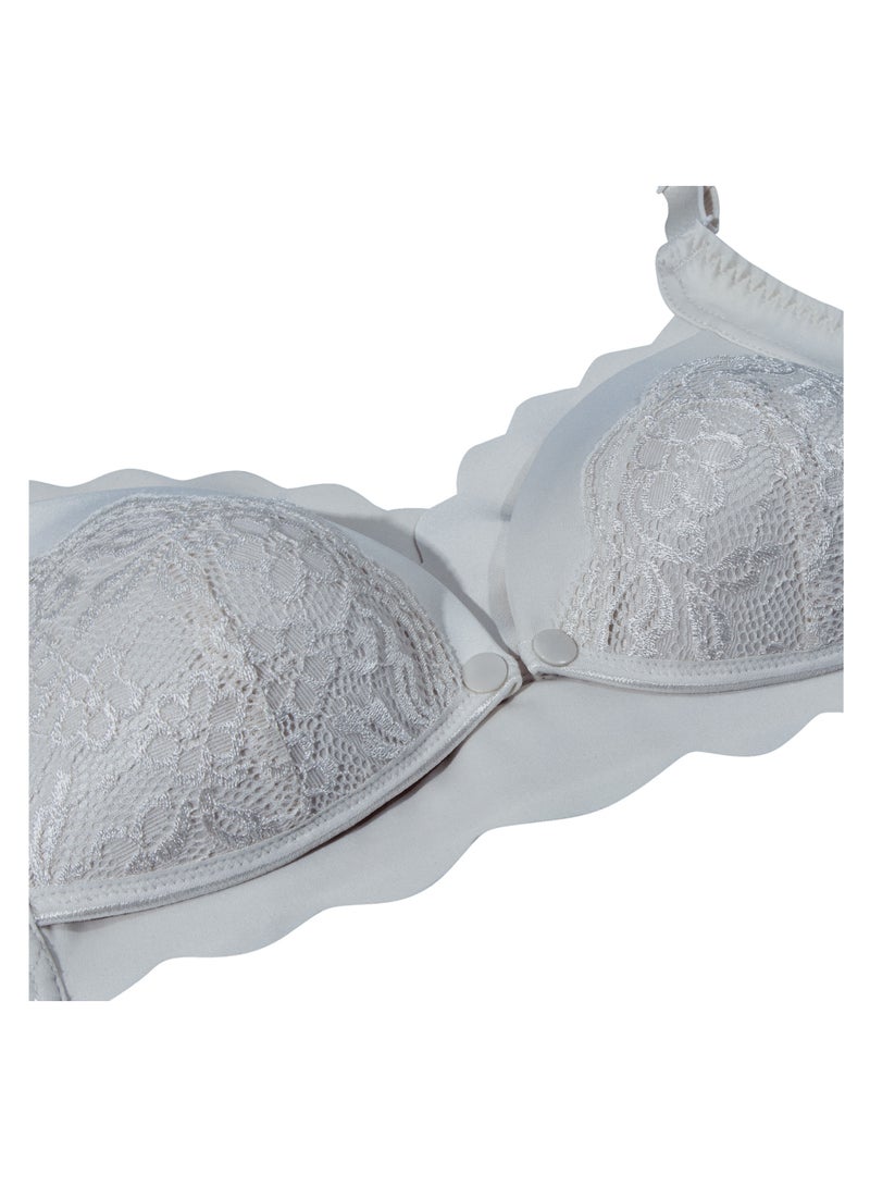 أوكوس حمالة صدر أنيقة للحمل والرضاعة بدون خياطة - رمادي فاتح - مقاس كبير - Image 4