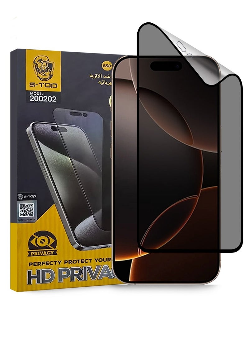 S-TOP Apple iPhone 16 Pro Full Cover Matte Ceramic Privacy Screen Protector - Explosion-Proof, Anti-Bubble, Anti-Fingerprint - Image 1