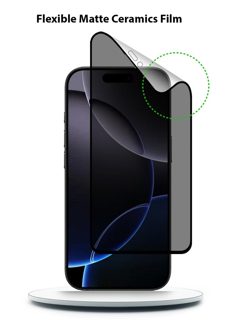 S-TOP Apple iPhone 16 Pro Full Cover Matte Ceramic Privacy Screen Protector - Explosion-Proof, Anti-Bubble, Anti-Fingerprint - Image 2