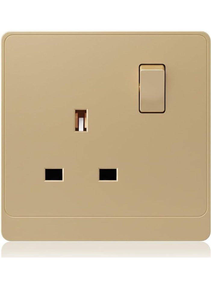 Admore 13A 1 Gang Switched مقبس PC Classic Range مخرج جداري واحد، ذهبي