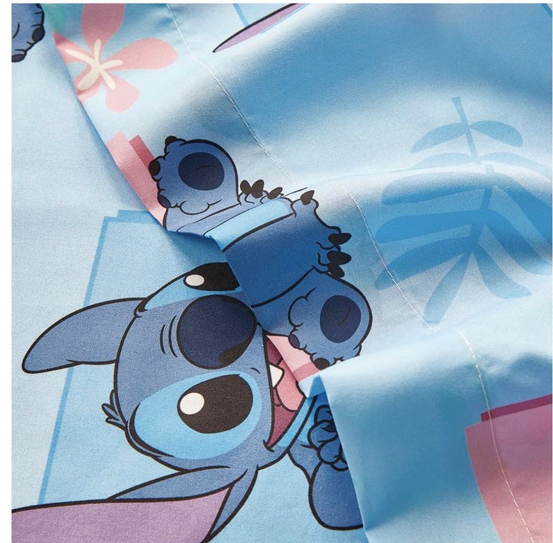 Jay Franco Twin Size Sheet Set 3 Pieces Kids Set (Lilo & Stitch), Pink, Black, JF14545 - Image 4