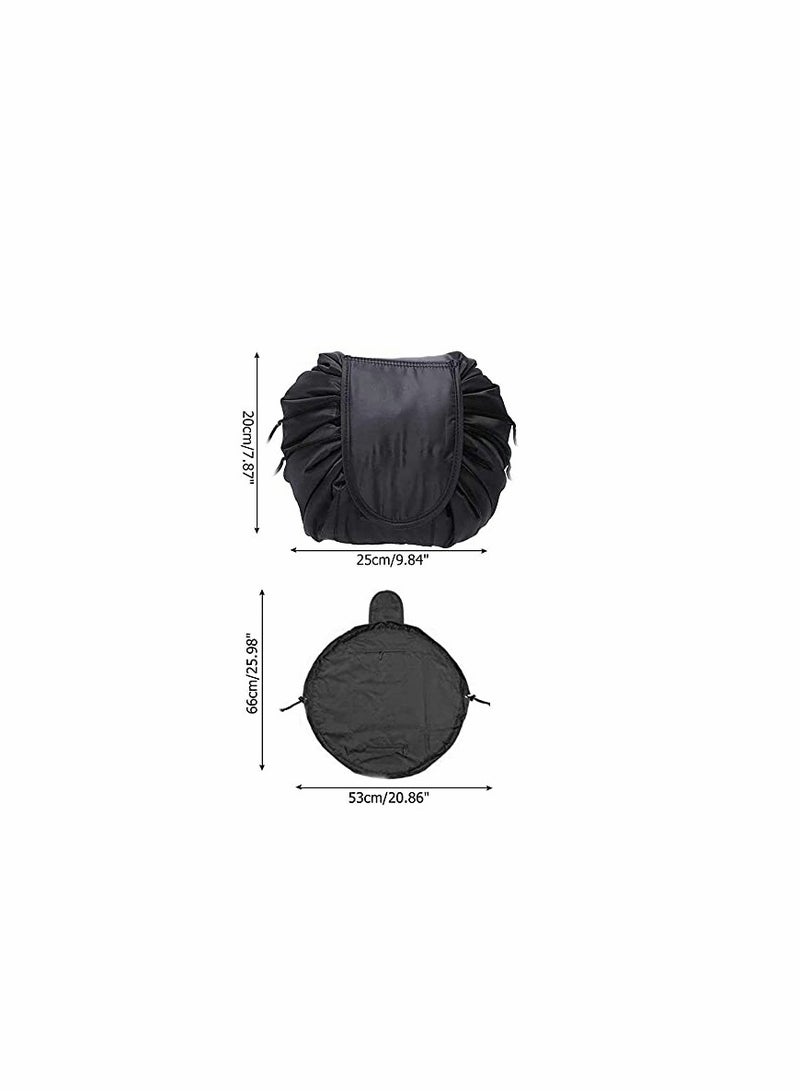 KASTWAVE Lazy Drawstring Make up Bag Portable Large Travel Cosmetic Bag Pouch Travel Makeup Pouch Storage Organiser for Women Girl  - Image 2