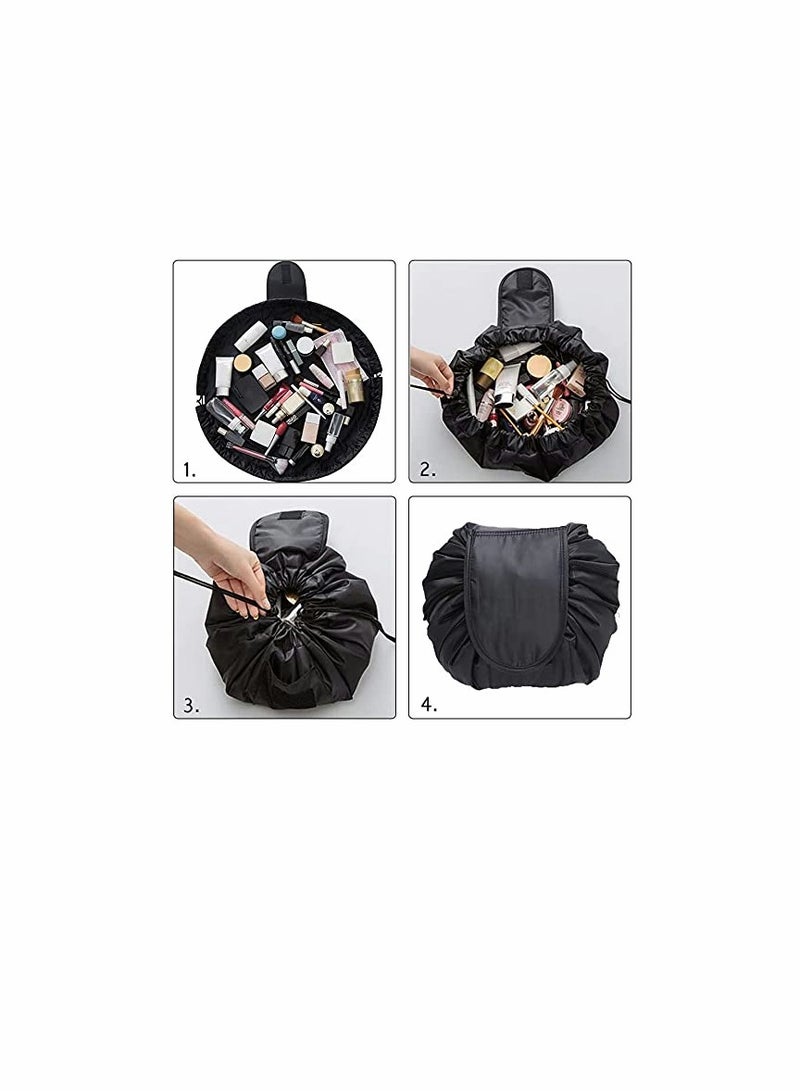 KASTWAVE Lazy Drawstring Make up Bag Portable Large Travel Cosmetic Bag Pouch Travel Makeup Pouch Storage Organiser for Women Girl  - Image 5