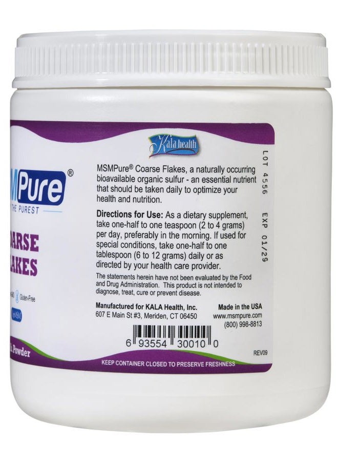 Kala Health MSMPure Coarse MSM Powder Flakes – Organic Sulfur for Joint Flexibility, Skin Appearance, and Hair & Nail Support – 1 lb, USA Made, Distilled Crystals - Image 2