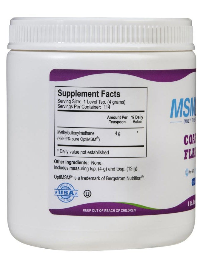 Kala Health MSMPure Coarse MSM Powder Flakes – Organic Sulfur for Joint Flexibility, Skin Appearance, and Hair & Nail Support – 1 lb, USA Made, Distilled Crystals - Image 3