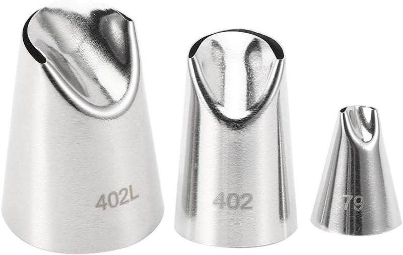 Stainless Steel Cake Decorating Nozzle Set for Baking, 3Pcs Pastry Nozzles for Cookies and Cake Decoration in Kitchen Supplies - Image 5
