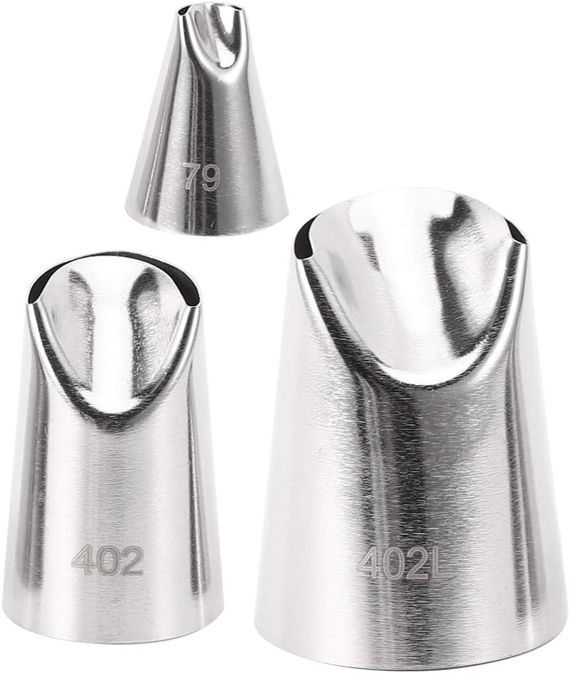 Stainless Steel Cake Decorating Nozzle Set for Baking, 3Pcs Pastry Nozzles for Cookies and Cake Decoration in Kitchen Supplies - Image 1