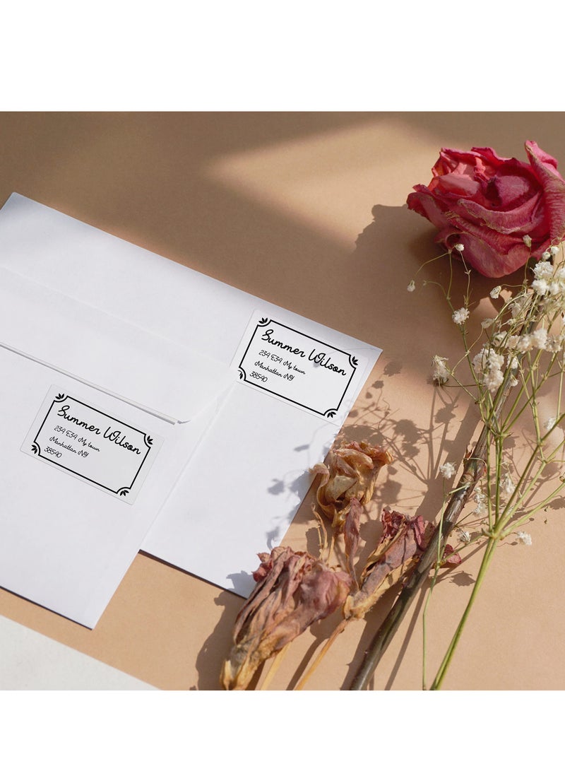 فوميمو 3 لفات ورق ملصقات مربع ذاتي اللصق متعدد الاغراض مقاس 30×50 ملم لطابعة ملصقات M110/M120/M200/M220/M221، للطباعة بالاسود على الابيض، 230 ملصق في اللفة، خلفية بيضاء - Image 4