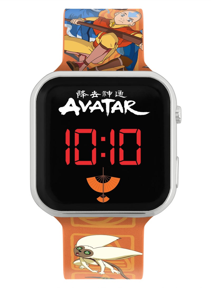 Avatar Boys LED watch Watch Orange Silicone Strap, AVT4005 - Image 1