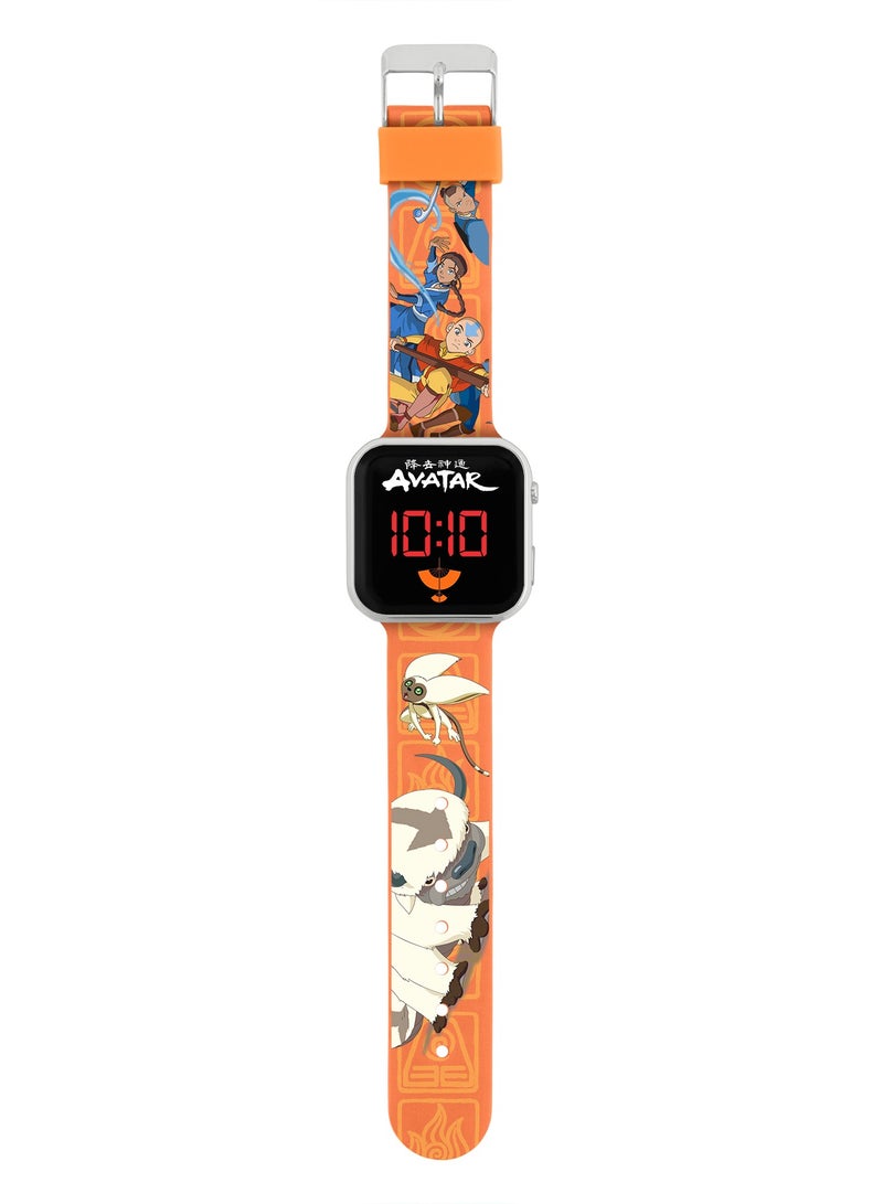 Avatar Boys LED watch Watch Orange Silicone Strap, AVT4005 - Image 2