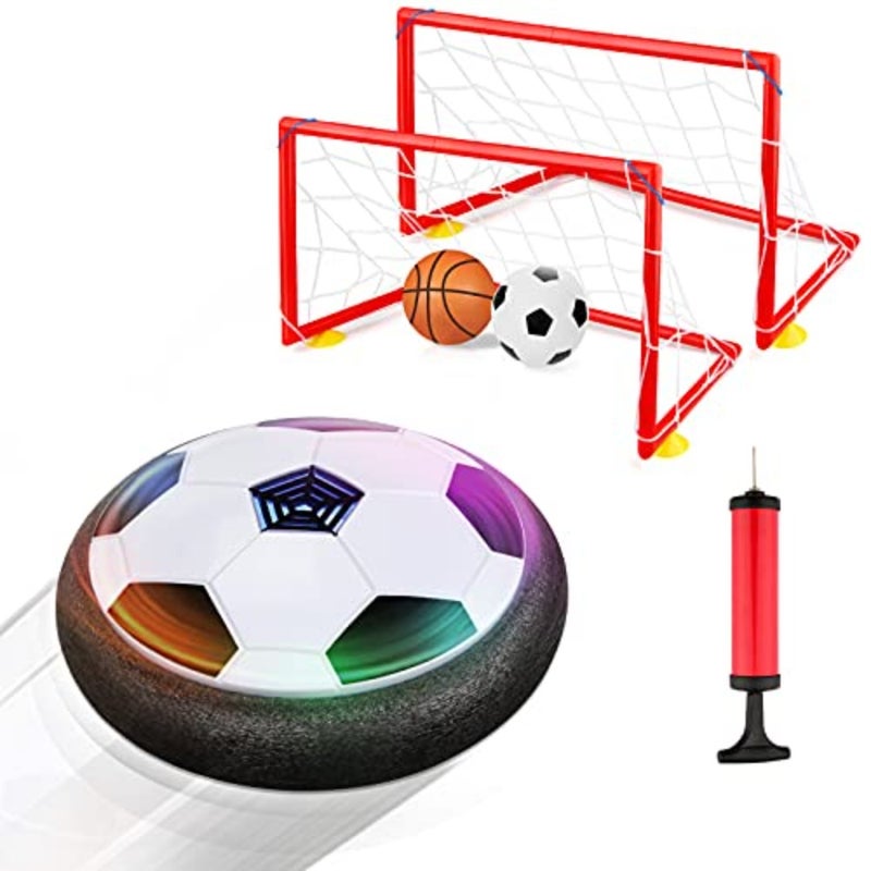 Boy Toys Hover Soccer Ball with 2 Goals, Indoor Soccer Gifts for Boys, LED Soccer Ball with Foam Bumper Inflatable Soccer Toys for 3 4 5 6 7 8 9 10+ Years Old Girls Boys - Image 1