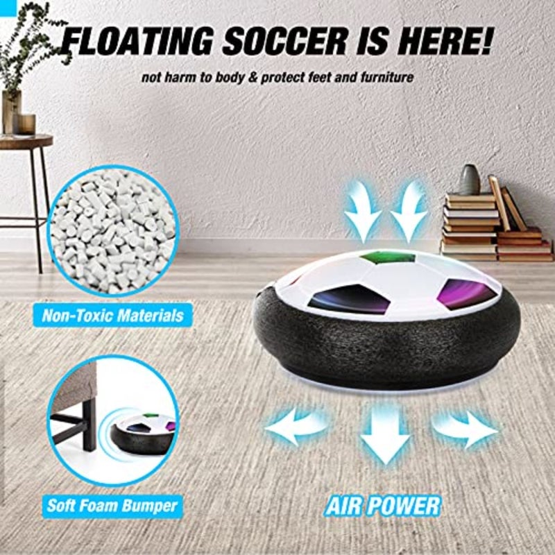 Boy Toys Hover Soccer Ball with 2 Goals, Indoor Soccer Gifts for Boys, LED Soccer Ball with Foam Bumper Inflatable Soccer Toys for 3 4 5 6 7 8 9 10+ Years Old Girls Boys - Image 3