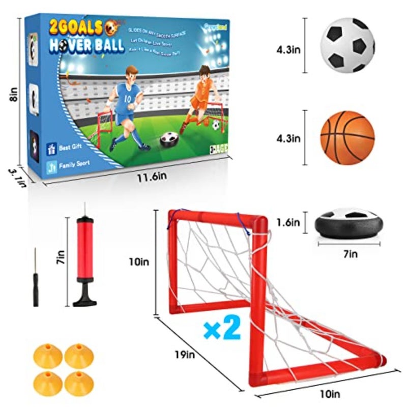 Boy Toys Hover Soccer Ball with 2 Goals, Indoor Soccer Gifts for Boys, LED Soccer Ball with Foam Bumper Inflatable Soccer Toys for 3 4 5 6 7 8 9 10+ Years Old Girls Boys - Image 2