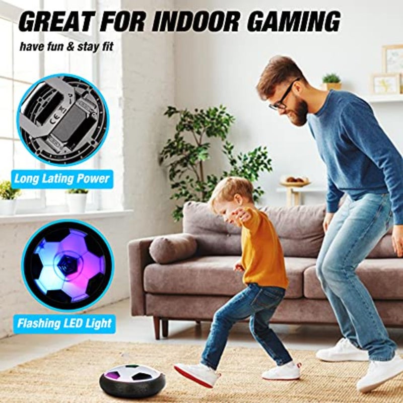 Boy Toys Hover Soccer Ball with 2 Goals, Indoor Soccer Gifts for Boys, LED Soccer Ball with Foam Bumper Inflatable Soccer Toys for 3 4 5 6 7 8 9 10+ Years Old Girls Boys - Image 4