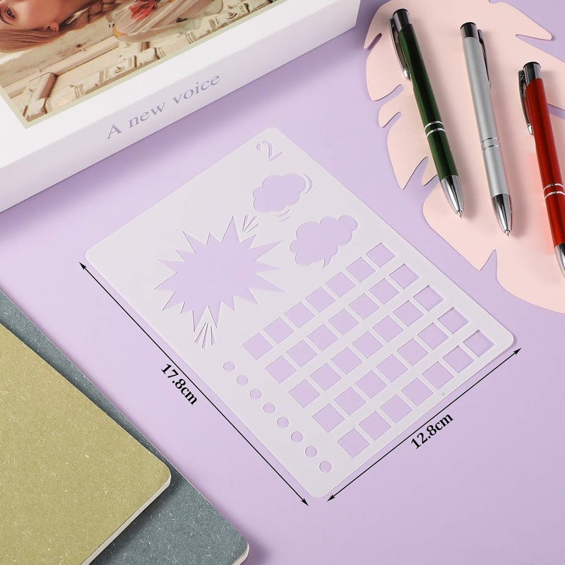 Zonon 20 Pieces Journal Stencils Spreads Journal Stencils DIY Templates Planner Stencils Plastic Planner Set for Productivity Habit DIY Notebook Diary Creating Calendars, Lists, Letters, Numbers  - Image 3