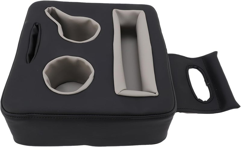 Asixxsix Car Cup Holder Dirties Proof Sweat Proof Odor PU Leather Back Seat Organizer Double Cup Holder with Multi Functional Use for Cars Trucks SUVs RVs Ships Sofas Beds - Image 4